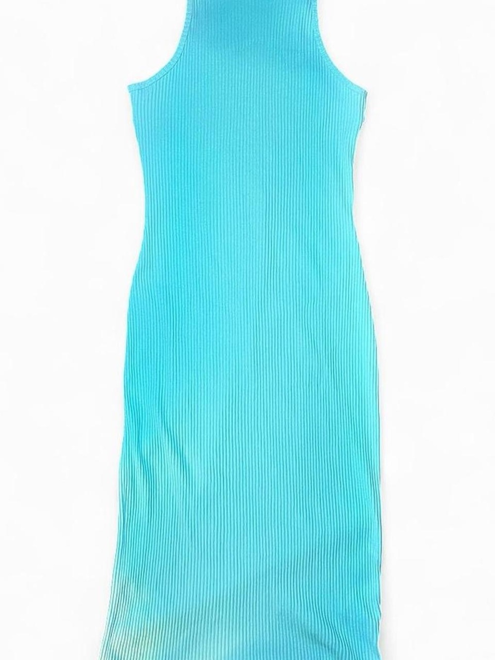 H&M Ribbed Sleeveless Maxi Dress in Turquoise Blue